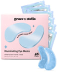 under eye masks for puffy eyes - grace & stella | blue