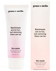 A blackhead removal peel-off mask by grace & stella, aimed at removing blackheads and presented in a tube and its packaging, features activated charcoal.