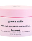A pink and white container of grace & stella Dead Sea Mud Mask for combination skin.