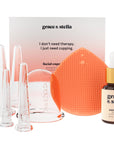 Grace & Stella Co.'s facial cupping massage set with jojoba oil helps reduce the appearance of wrinkles and fine lines with the use of cupping techniques.