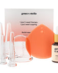 Grace & Stella Co.'s facial cupping massage set with jojoba oil helps reduce the appearance of wrinkles and fine lines with the use of cupping techniques.