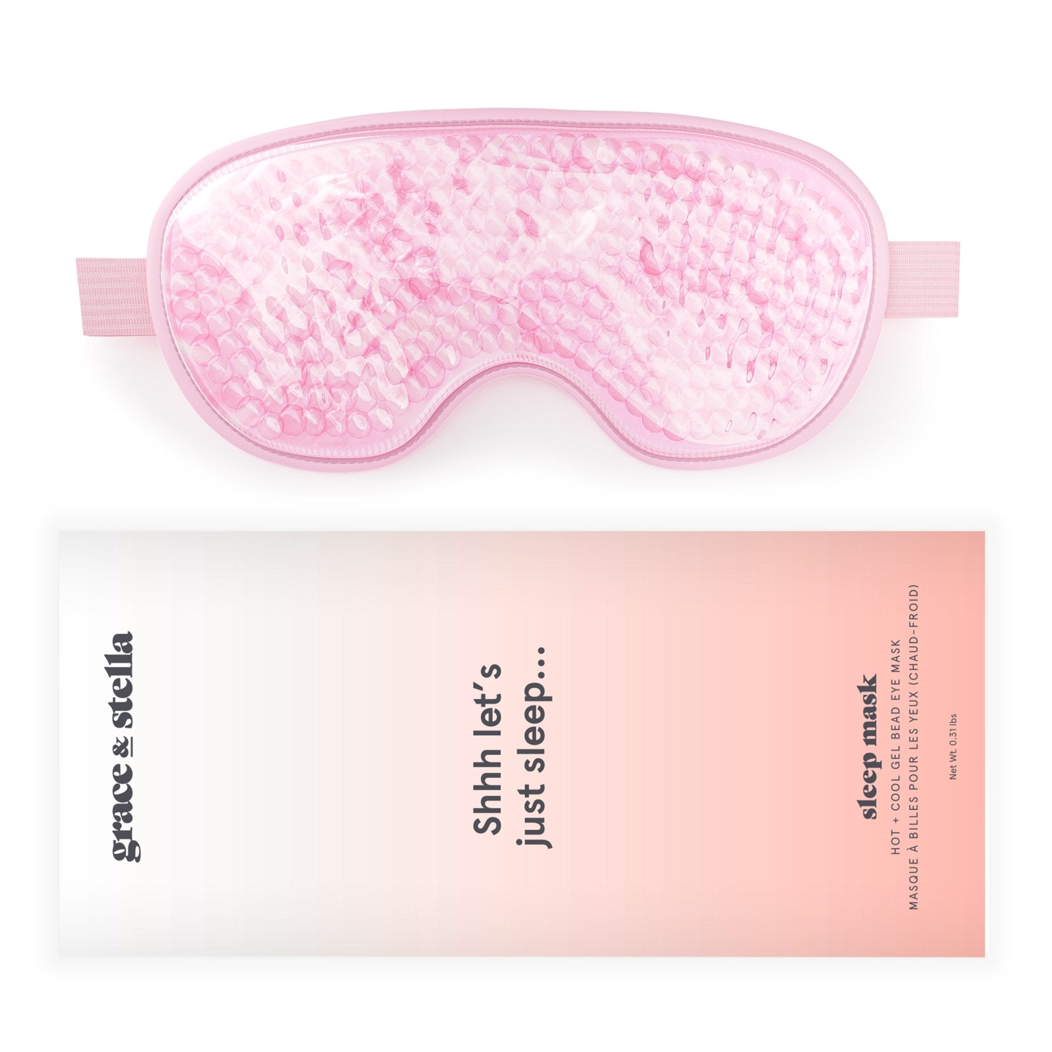Shh, Let's Just Sleep' Hot + Cold Bead Eye Mask by grace & stella