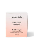 A package of Grace & Stella Co. Konjac Facial Cleansing Sponges, perfect for makeup removal and exfoliation.