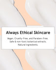 Advertisement for ethical skincare and hair treatment products highlighting vegan, cruelty-free, and paraben-free ingredients with a focus on nourishing ingredients and natural botanical extracts including the "Rescue My Hair Mask" from Grace & Stella.