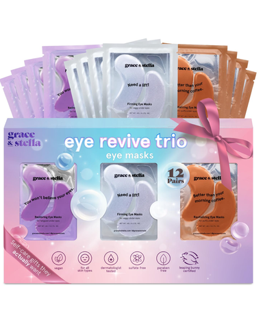 grace & stella Under Eye Patches (12 pairs) Eye Masks for Dark Circles and Puffiness 