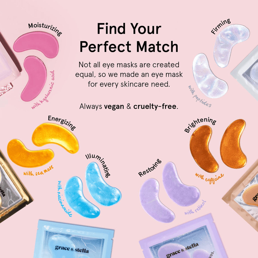 energizing eye masks - grace & stella