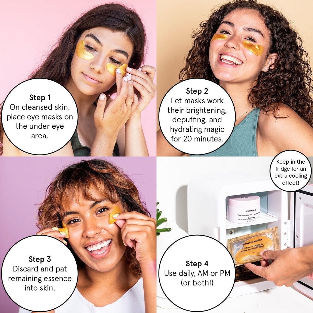 Free 4 pair eye masks starter pack by grace & stella