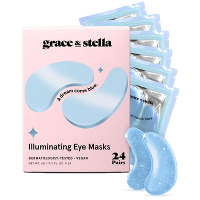 illuminating blue eye masks - grace & stella