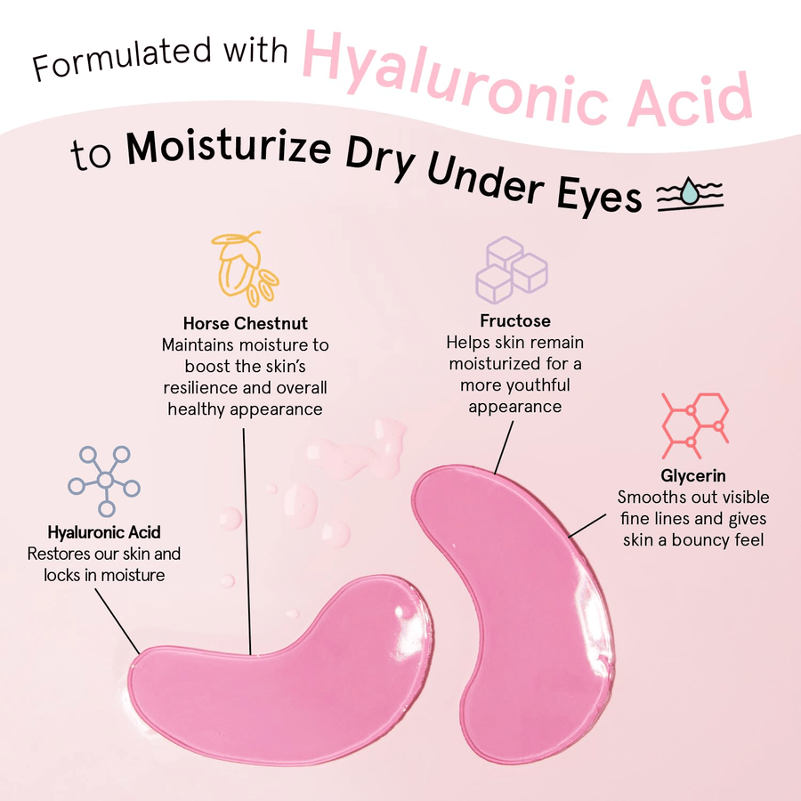 moisturizing pink eye masks - grace & stella