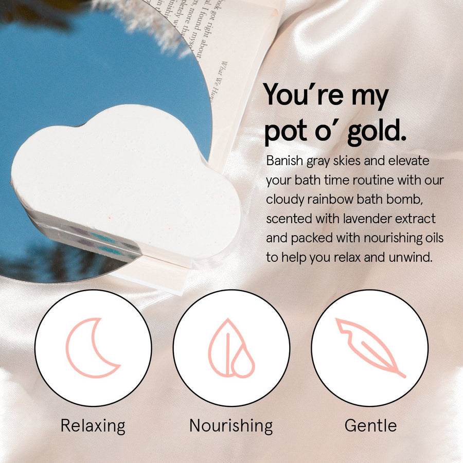 rainbow bath bomb free gift - grace & stella