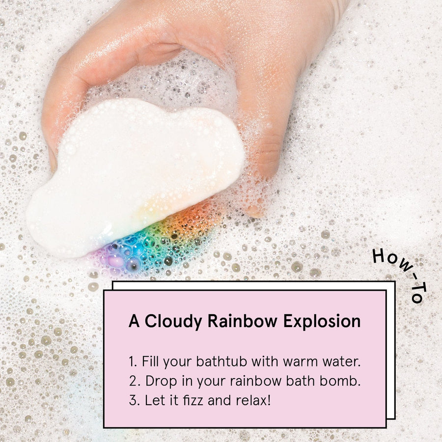 rainbow bath bomb free gift - grace & stella