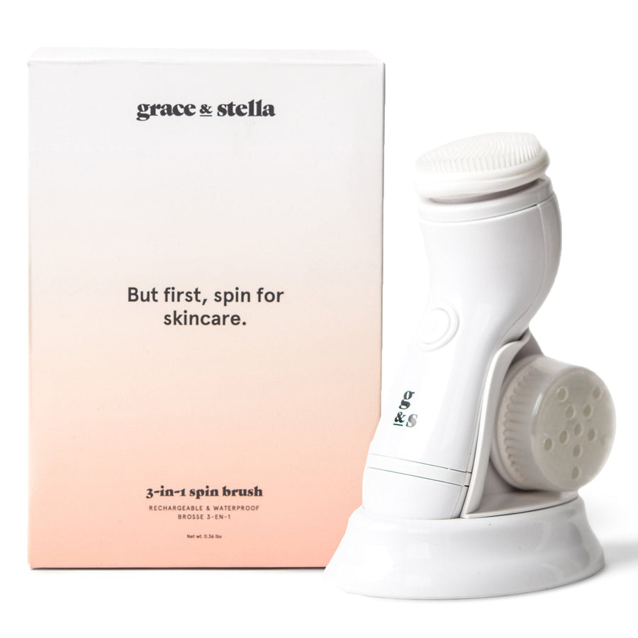 Try out Grace & Stella's 3-in-1 spin brush for a refreshing skincare routine.
