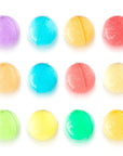 A set of colorful grace & stella bath bombs on a white background that are spa-quality.