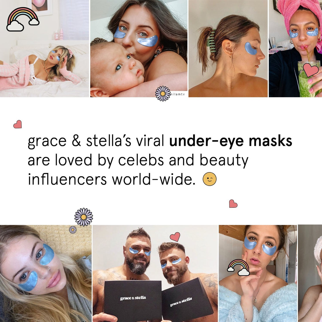 blue under eye patches for dark circles by grace & stella