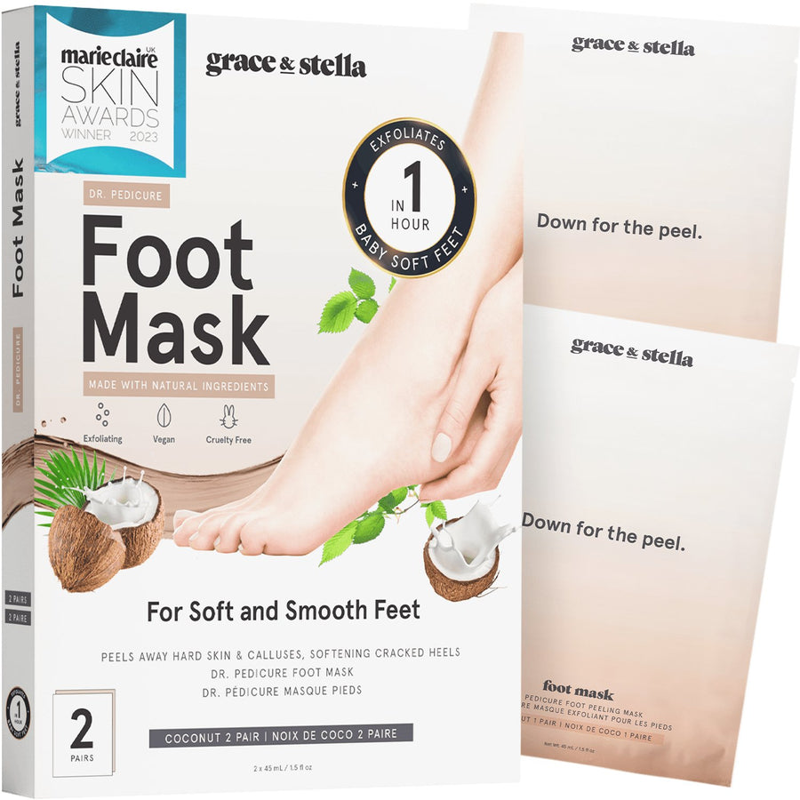 dr. pedicure foot peeling mask - grace & stella