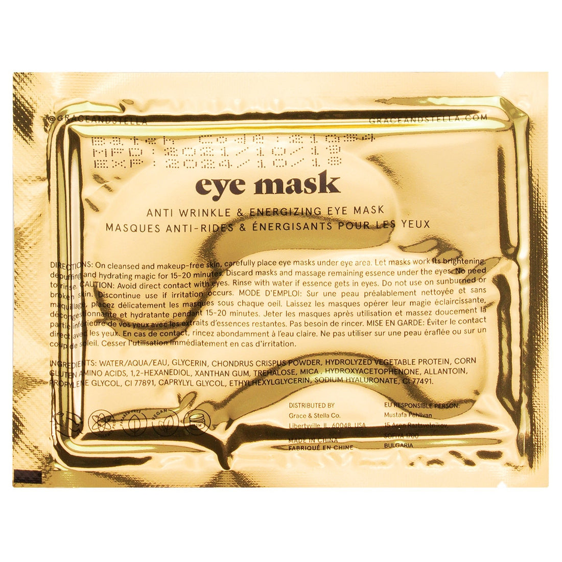 gold under eye patches for dark circles by grace & stella