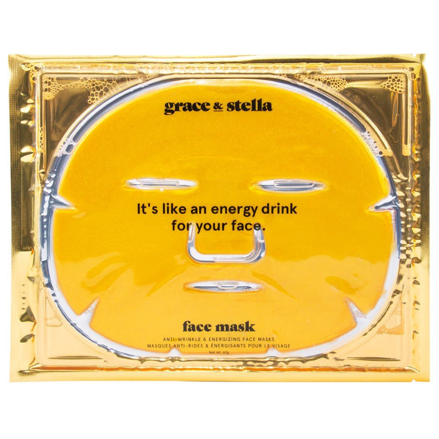 energy drink face masks (6-pack) - grace & stella