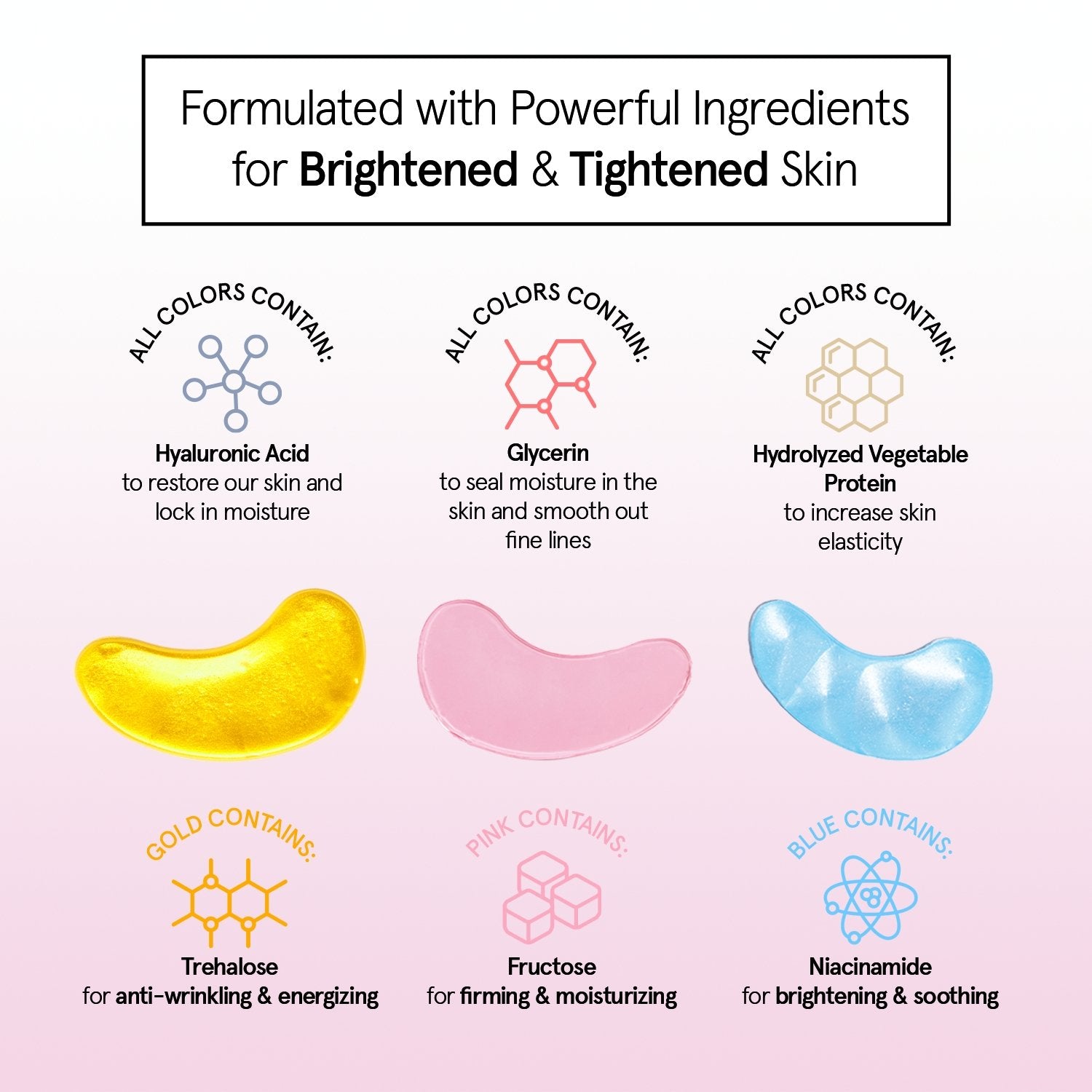 Every Eye Mask Bundle by grace & stella Pink Blue and Gold