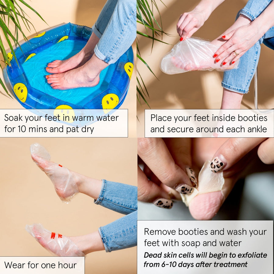 foot peeling mask (4 pairs) free gift - grace & stella