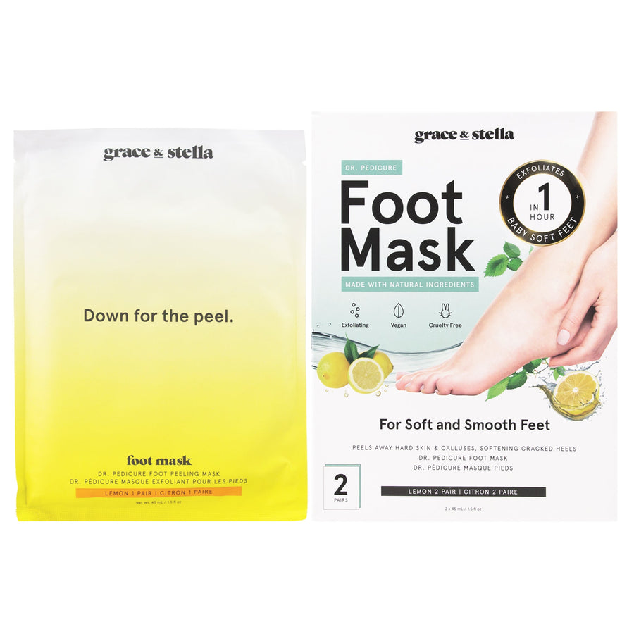 foot peeling mask (4 pairs) free gift - grace & stella