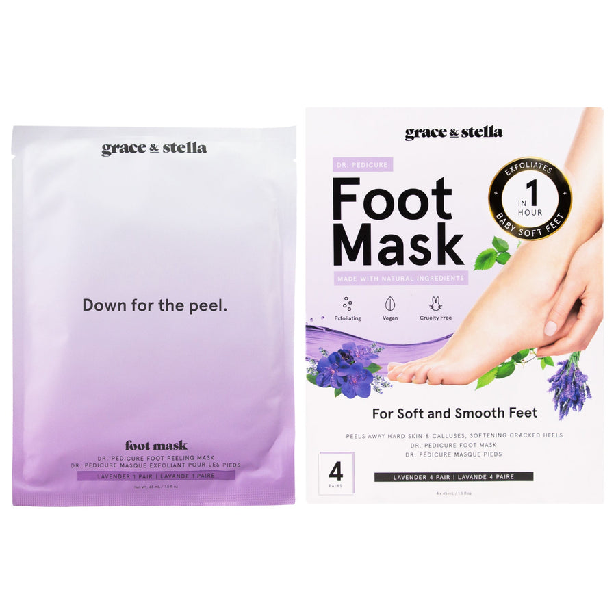 foot peeling mask (4 pairs) free gift - grace & stella