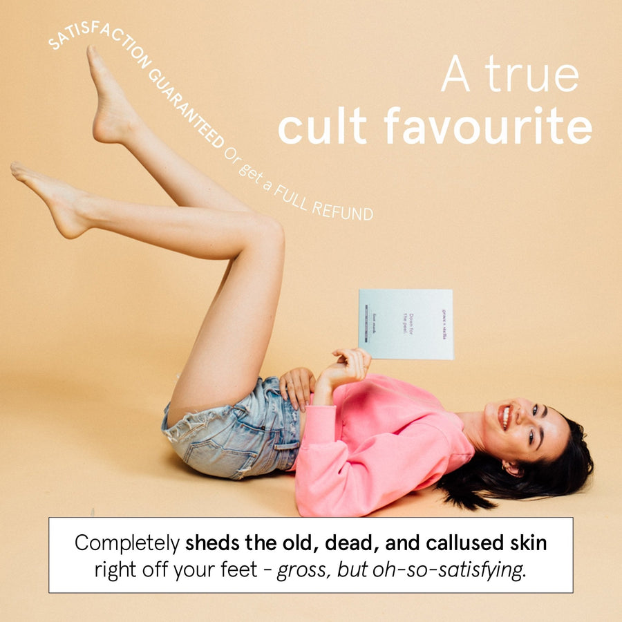 foot peeling mask (4 pairs) free gift - grace & stella