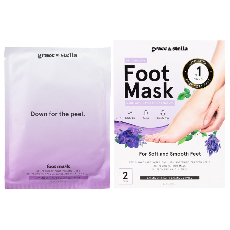 foot peeling mask (4 pairs) free gift - grace & stella