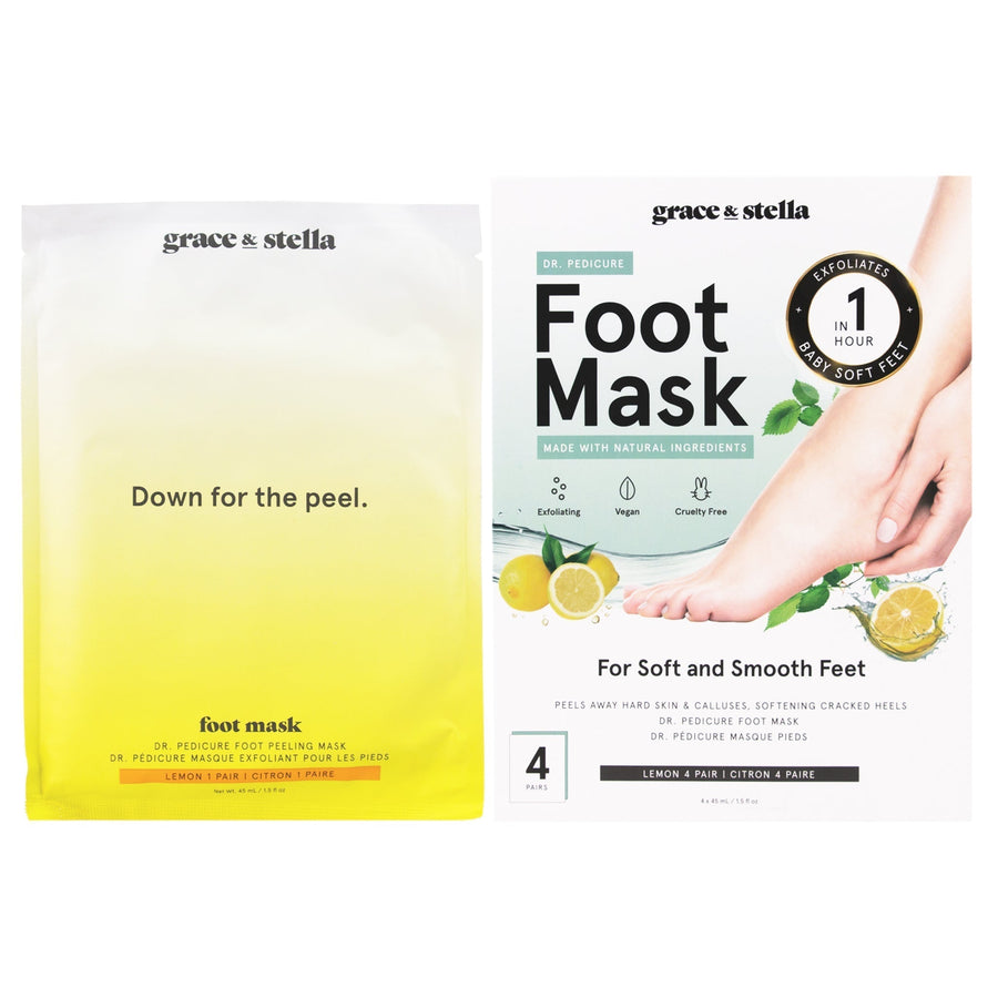 foot peeling mask (4 pairs) free gift - grace & stella