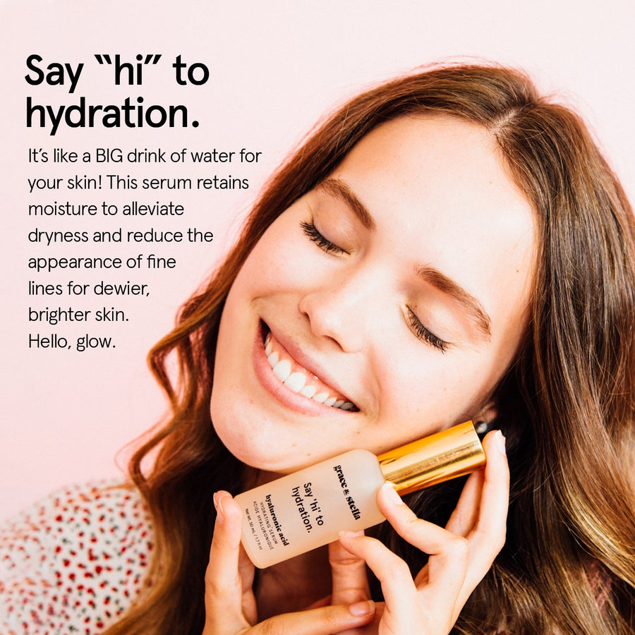 Say no to hydration with this new skin care hyaluronic acid serum infused with grace & stella.