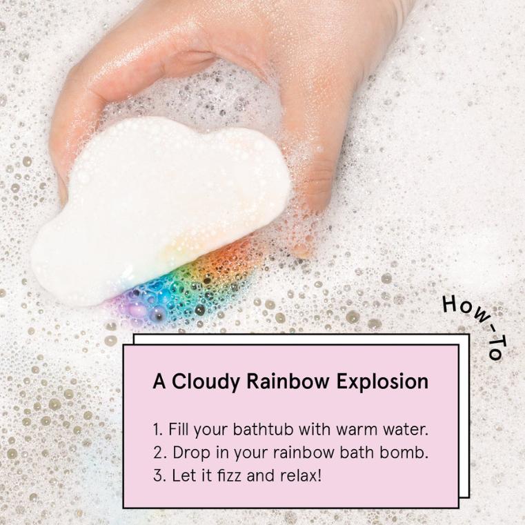 rainbow bath bombs for sensitive skin by grace & stella
