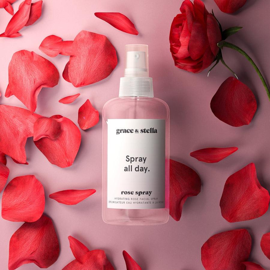 rose water face mist spray by grace & stella