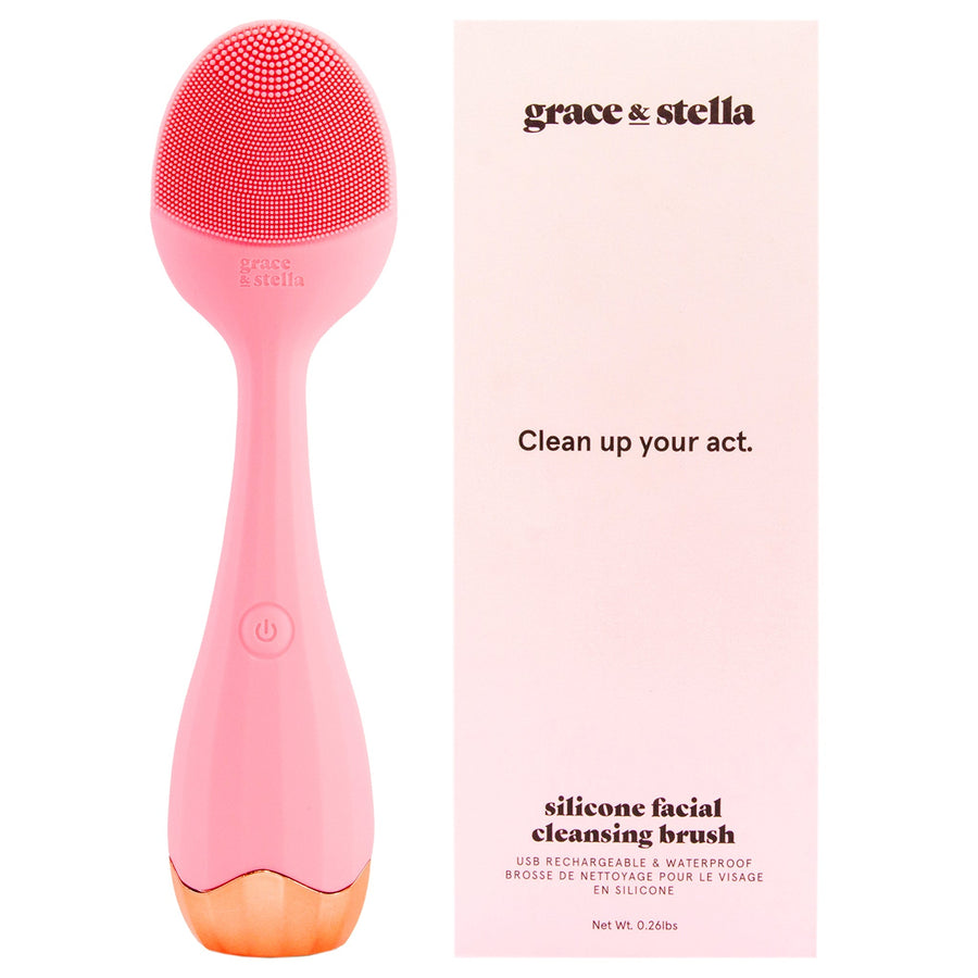 silicone facial cleansing brush - grace & stella
