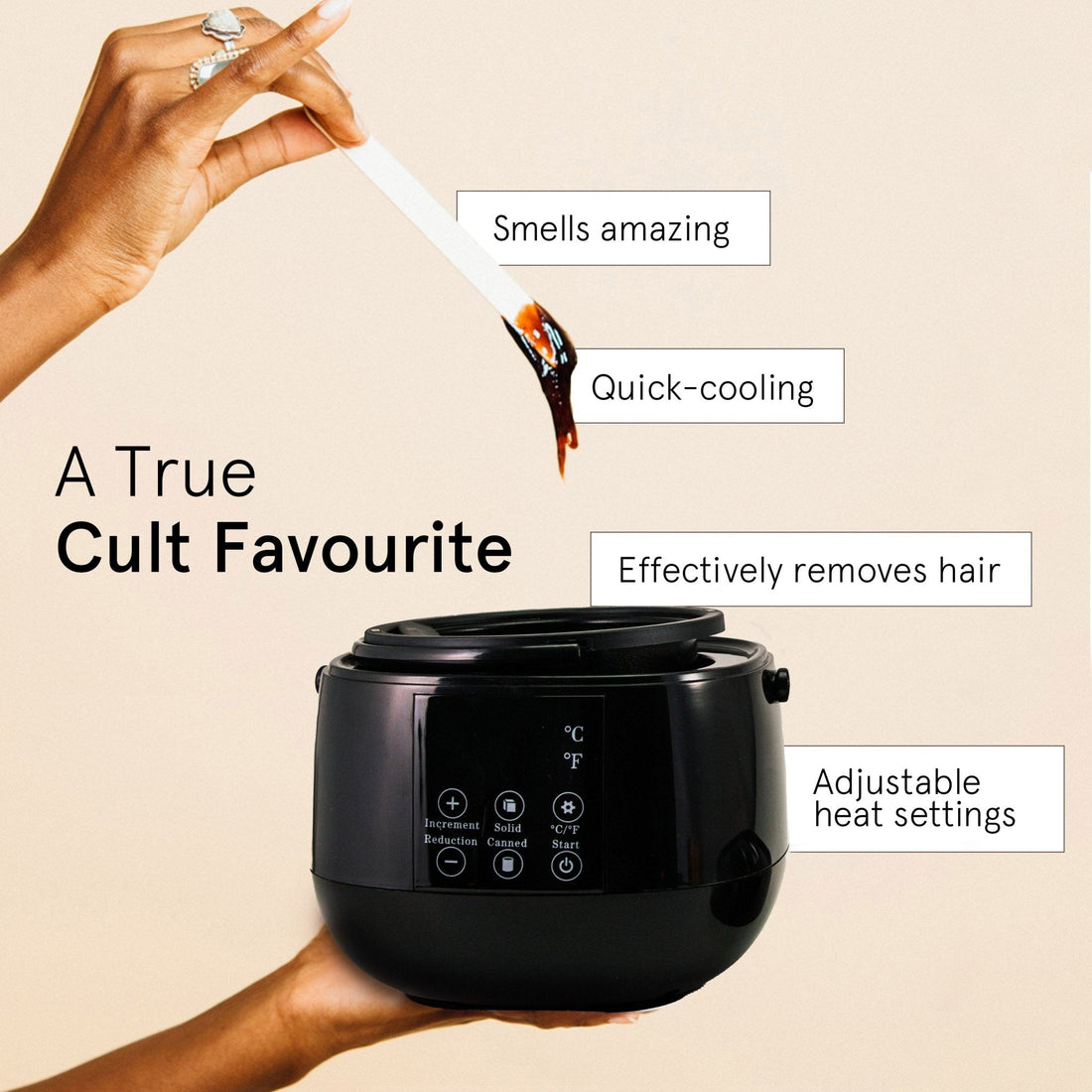 electric wax warmer kit for hair removal by grace & stella